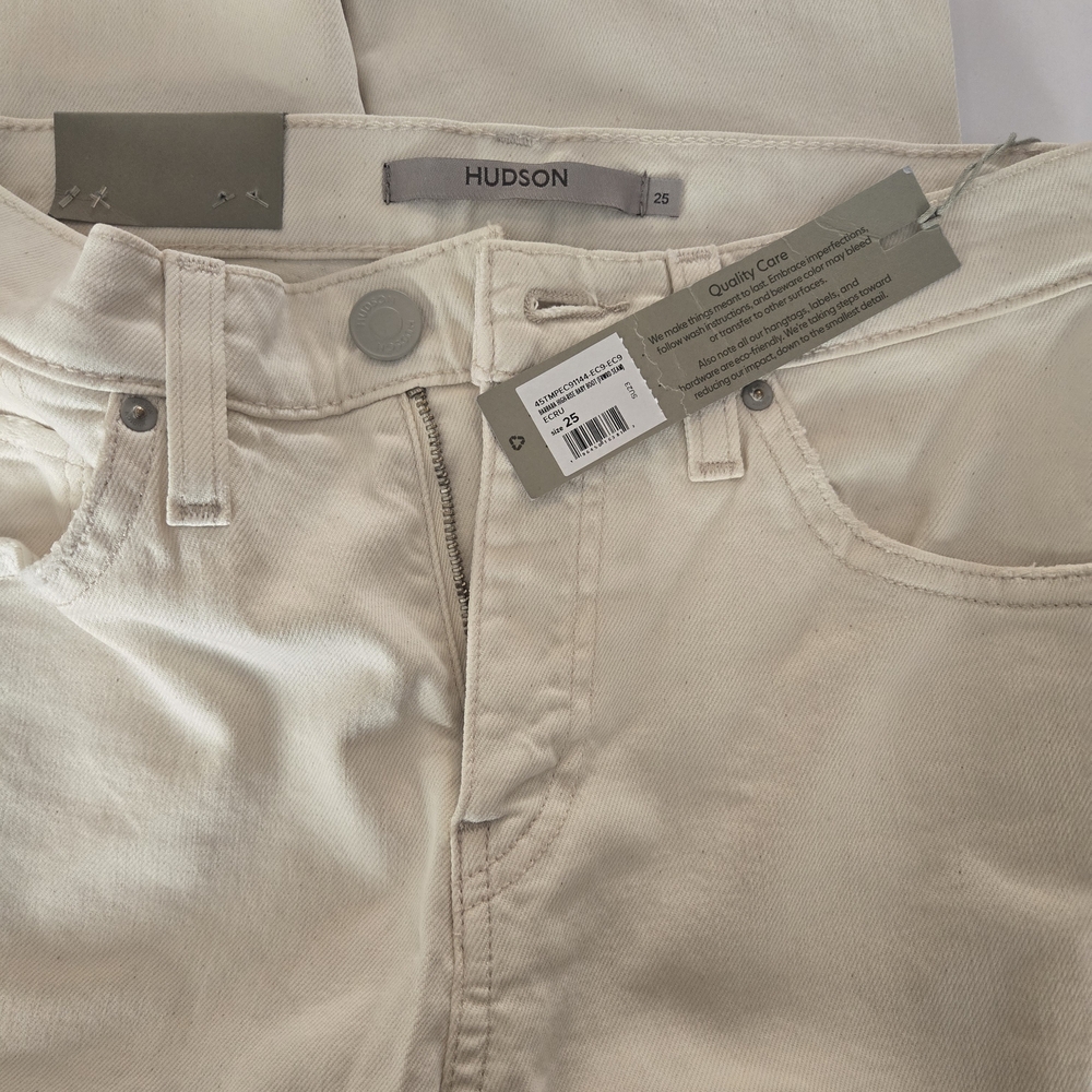 NWT Hudson Barbara High-Rise Baby Bootcut Jeans - Ecru - Size 25 - Picture 2 of 6